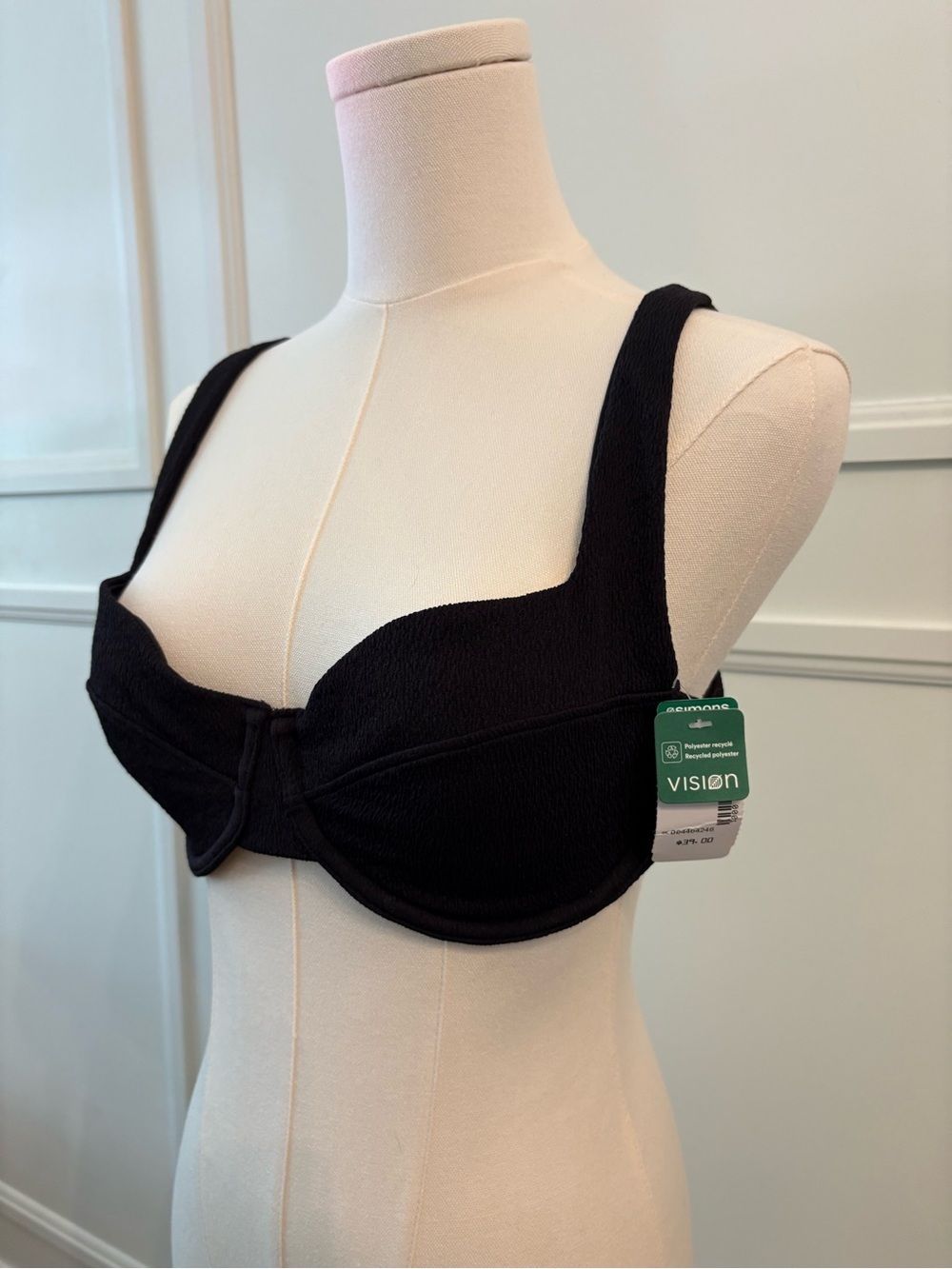 NWT Simons Black Bikini Top